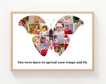 Personalized Butterfly Photo Collage Template: Canva DIY Gift (Digital Download