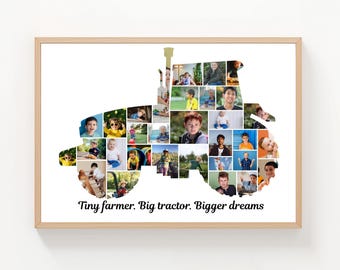 Personalisierte Traktor Foto Collage Vorlage: Canva Wall Art (Digitaler Download