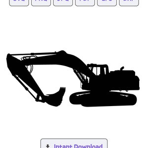 Excavator Silhoutte, Excavator SVG, Excavator Clipart, Excavator Cricut, Excavator Vector, Dxf, Png, Excavator Eps