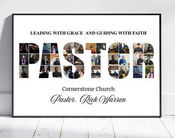 Pastor Photo Collage: Personalized Church Gift (Digital Download)