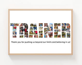 Trainer Photo Collage Template: Customizable Coach Gift (Digital Download)