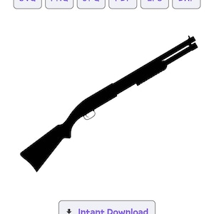 Shot Gun Silhouette SVG, Shot Gun svg, dxf, eps, Cricut, Shot Gun Clipart, Silhouette Cut File, Instant Download