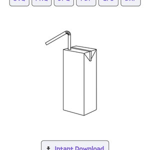 Juice Box Silhoutte, Juice Box SVG , Clipart, Juice Box Files for Cricut, Juice Box Silhouette,Juice Box Vector, Dxf, Png, Eps