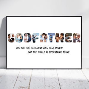 Regalo de PADRINO personalizado / Ilustración personalizada / Regalo de cumpleaños único / Decoración para ocasiones especiales / Plantilla de Canva