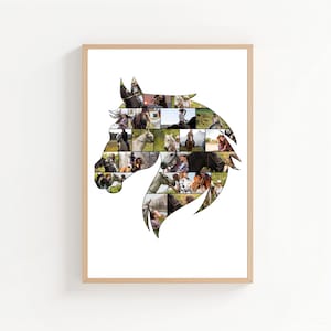 Personalized Horse Photo Collage - Custom Gift for Horse Riders & Horse lovers - Unique Horse Memorial Artwork | Gift