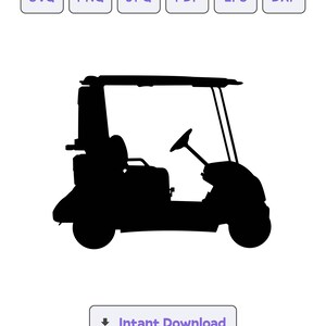 Golf cart Silhouette SVG, svg, dxf, Golf cart eps, Golf cart Cricut, Clipart, Golf cart Silhouette Cut File, Instant Download