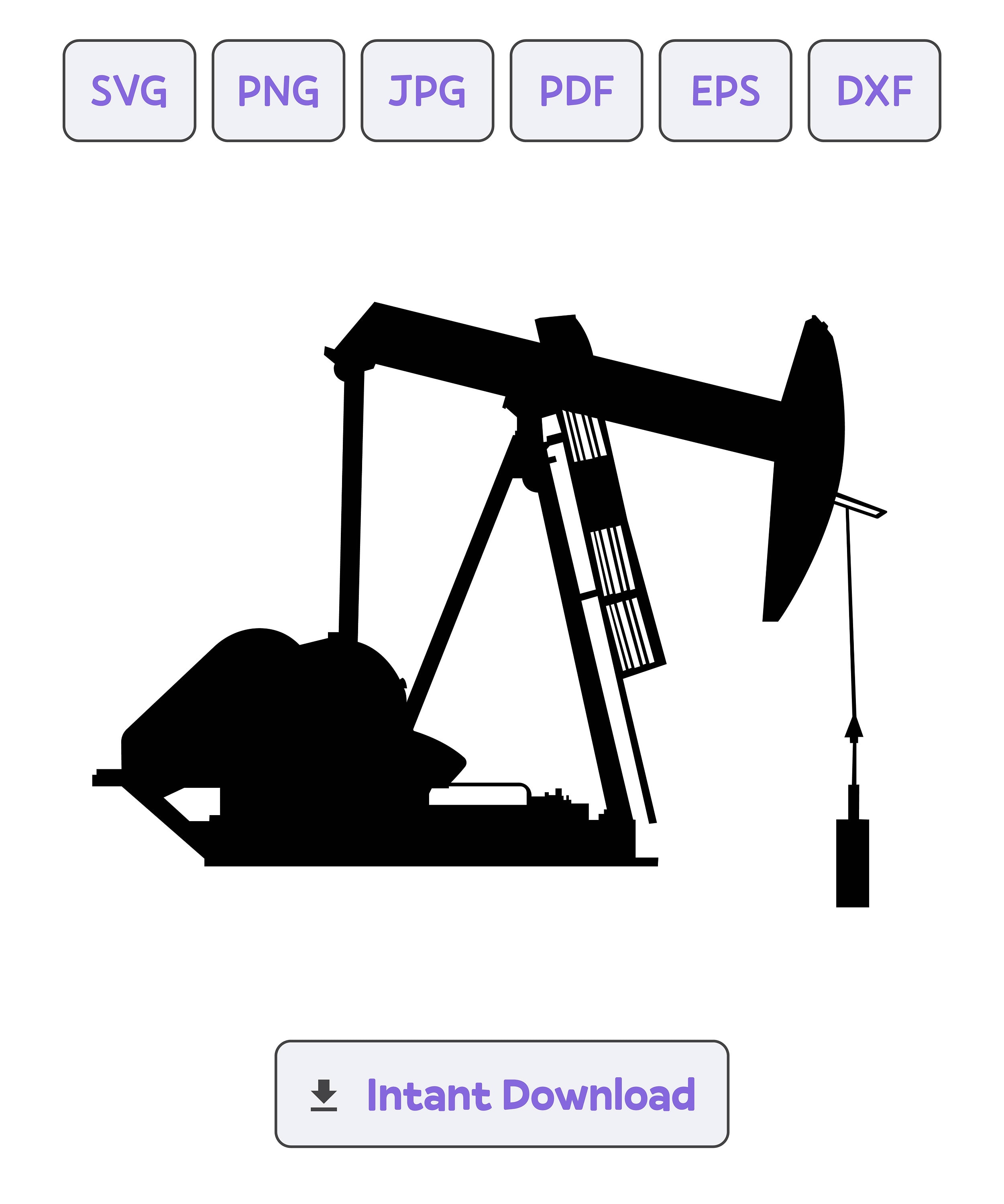 Oil Rig Silhouette SVG, Svg, Dxf, Eps, Oil Rig Cricut, Oil Rig Clipart, Silhouette Cut File