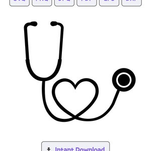Stethoscope Silhouette SVG, svg, Stethoscope dxf, Stethoscope eps, Stethoscope Clipart, Stethoscope Silhouette Cut File, Instant Download