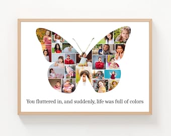 Personalized Butterfly Photo Collage Template: Canva DIY Gift (Digital Download