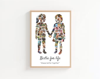 Personalisierte Freunde Foto-Collage Vorlage: Personalisiertes Freundschaftsgeschenk (Canva)