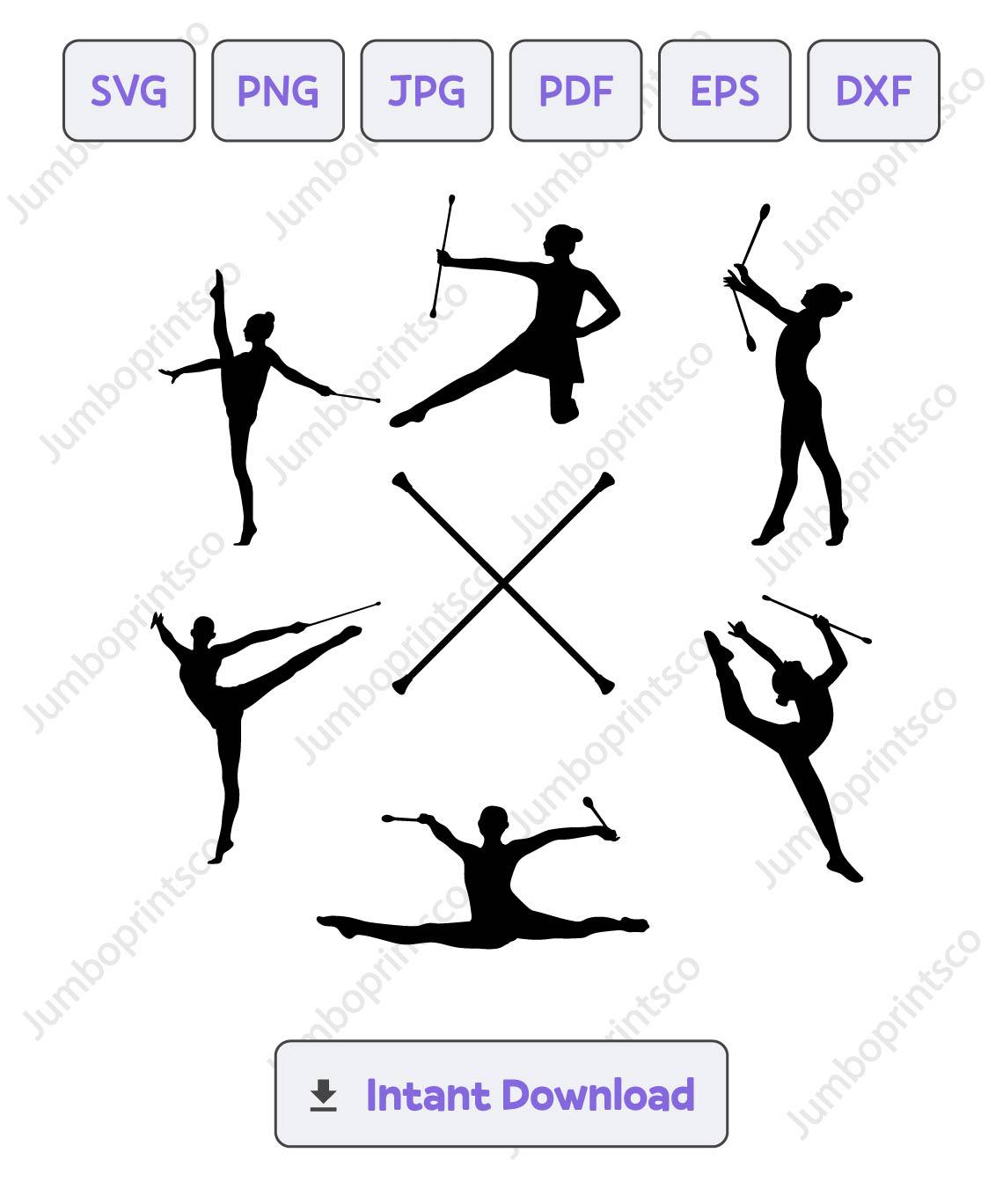 Baton Twirling SVG , Svg, Dxf, Eps, Cricut, Clipart, Silhouette Cut File,  Instant Download - Etsy Israel