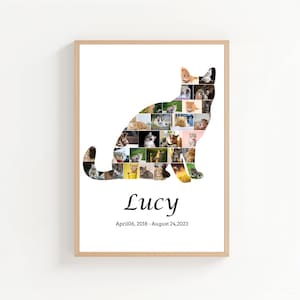 Custom Cat Photo Collage Template: Pet Memorial Gift (Digital Download, Canva Frames Required)