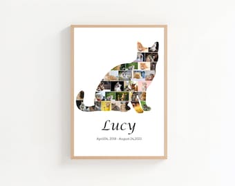 Custom Cat Photo Collage Template: Pet Memorial Gift (Digital Download, Canva Frames Required)