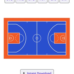 Terrain de basket SVG, fichier SVG terrain de basket, clipart terrain de basket, fichiers pour Cricut, Silhouette terrain de basket, vecteur, Dxf, Png, Eps