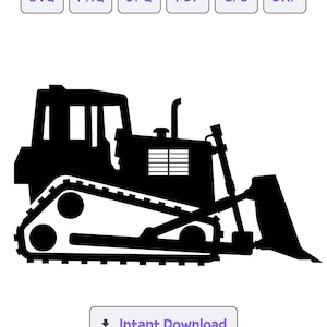 Bulldozer Silhouette, Bulldozer SVG, Bulldozer Clipart, Bulldozer Cricut, Bulldozer Vector, Dxf, Png, Bulldozer Eps