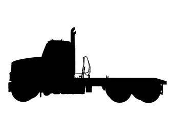 Semi Truck Cab Silhouette SVG, DXF, EPS (Digital Download)