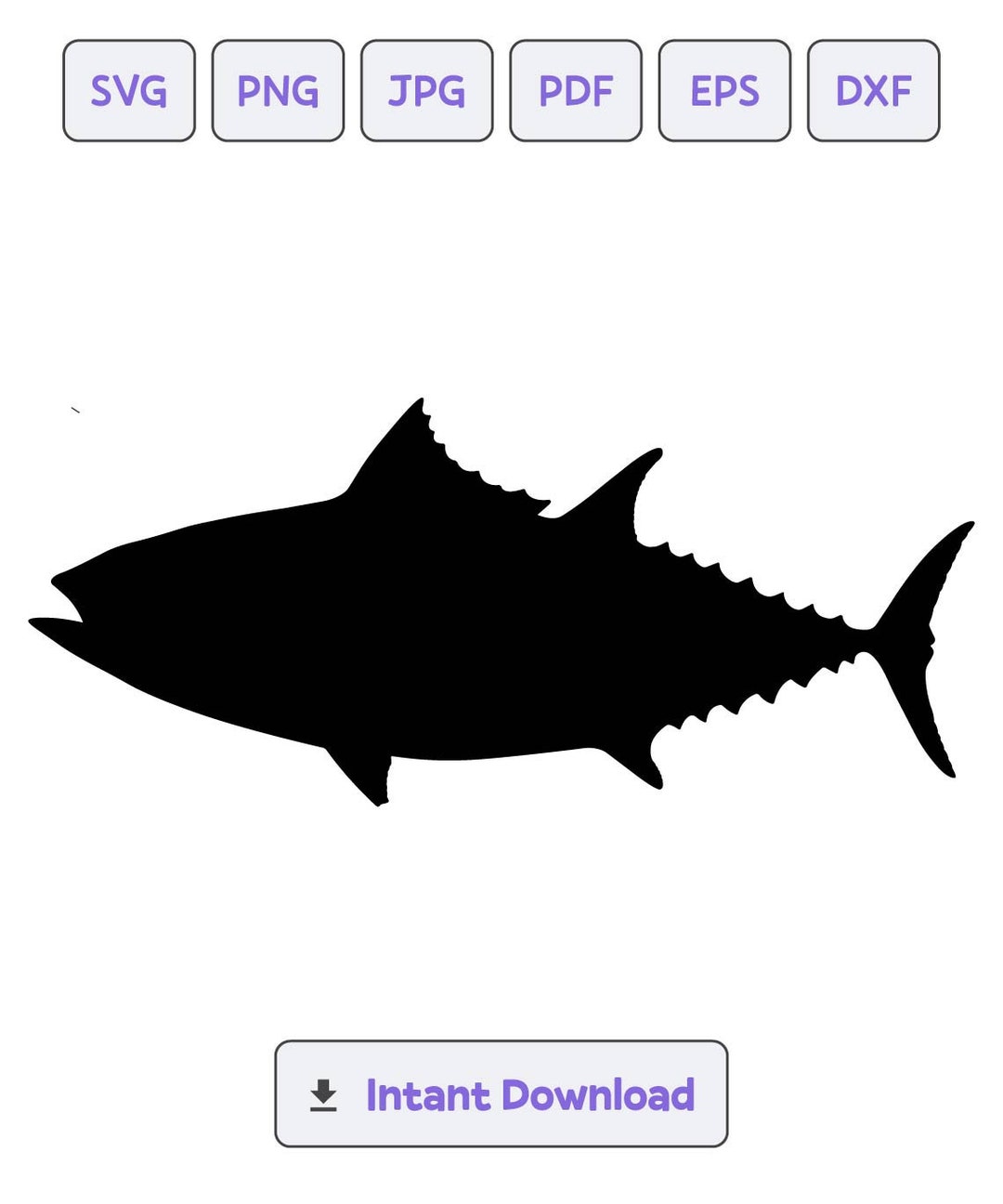Tuna Fish Silhouette SVG Svg Dxf Fish Eps Tuna Fish Etsy