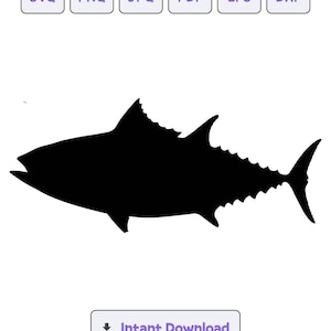 Tuna Fish Silhouette SVG, svg, dxf, Fish eps, Tuna Fish Cricut, Clipart, Fish Silhouette Cut File, Instant Download