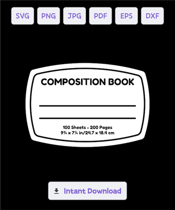 Composition Notebook Label Designs for Tumblers Shirts - Etsy