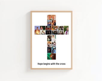 Church Cross Photo Collage: Christian Memorial Keepsake (Digital Download)