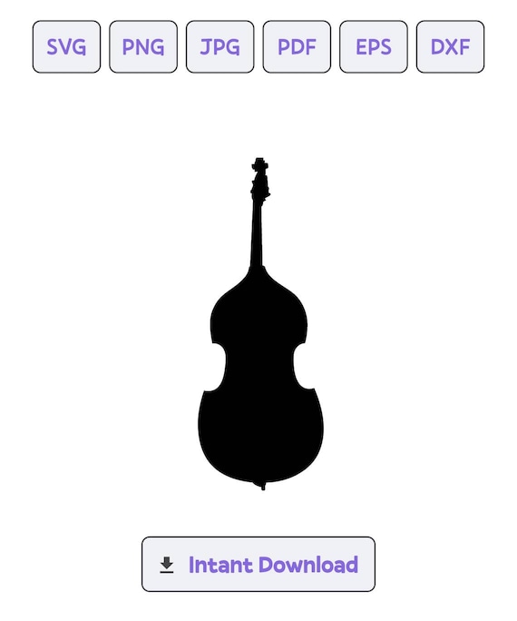 Double Bass Silhouette SVG, Svg, Dxf, Double Bass Eps, Cricut, Double Bass  Clipart, Silhouette Cut File, Instant Download - Etsy