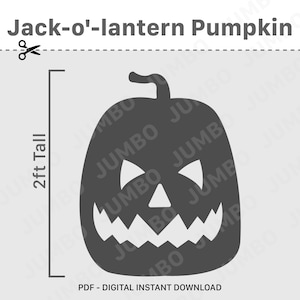 Plantilla de calabaza de Halloween de 2 pies: Imprimir, calcar y recortar (archivos PDF)