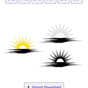 Sunset Silhouette SVG, svg, dxf, Sunset eps, Sunset Cricut Clipart, Sunset Silhouette Cut File, Instant Download