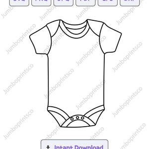 Baby bodysuit Silhouette SVG, svg, dxf, eps, Cricut, Baby bodysuit  Clipart, Silhouette Cut File, Instant Download