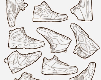 Sneakers Colouring Pages for Kids and Adults | Fun & Creative Designs for Relaxation, DIY Art Activities