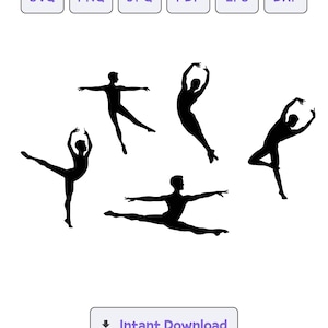 Junge Balletttänzer Silhouette SVG, svg, dxf, Junge Balletttänzer eps, Cricut, Junge Balletttänzer Clipart, Silhouette geschnitten Datei, Sofort Download