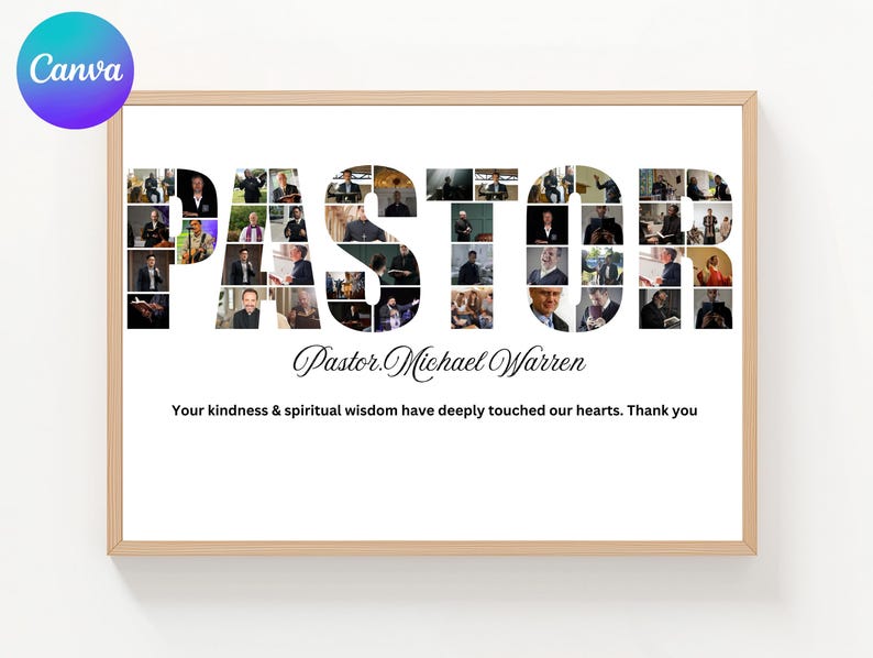 Pastor Photo Collage: Personalized Church Gift (digital Download) - Etsy