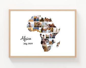 Afrika Karte Foto Collage Vorlage: Personalisiertes Andenken (Digitaler Download)