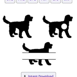Golden Doodle Monogram Silhouette SVG, svg, dxf, Golden Doodle eps, Cricut, Golden Doodle Clipart, Silhouette Cut File, Instant Download