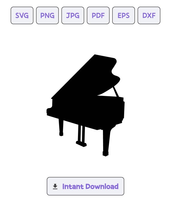 Piano SVG PNG Eps Piano Silhouette Digital Download - Etsy