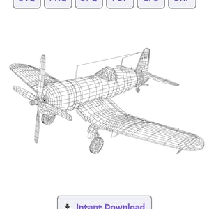 Puede incluir: Un dibujo en blanco y negro de un avión vintage, un avión de combate, con una hélice. El avión está en vuelo y tiene un diseño detallado.