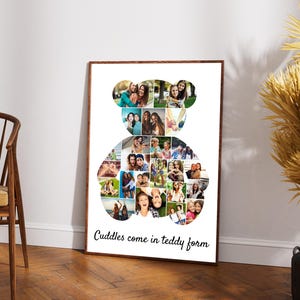 Teddy Bär Foto Collage Vorlage, Benutzerdefiniertes Andenken Geschenk, Digitaler Download, Canva Vorlage Bild 5