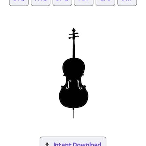Cello Silhouette SVG, svg, dxf, Cello eps, Cricut, Cello Clipart, Silhouette Cut File, Instant Download