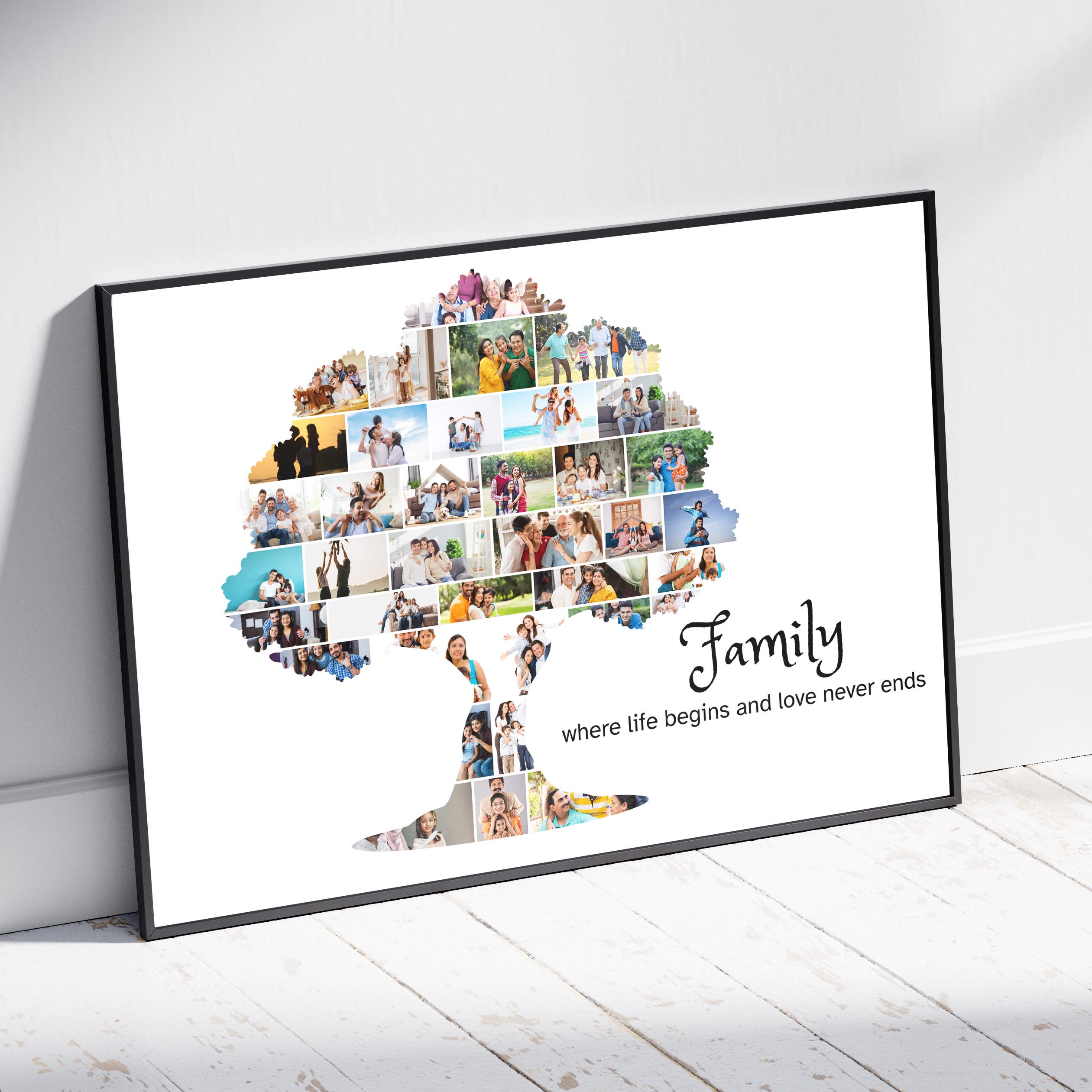 Personalized Family Tree Photo Collage Template: Custom Canva Gift ...