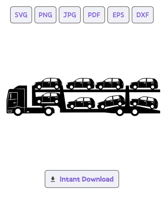 6 Car Hauler Clipart