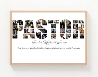 Pastor Fotocollage: Personalisierte Kirche Geschenk (Digitaler Download)