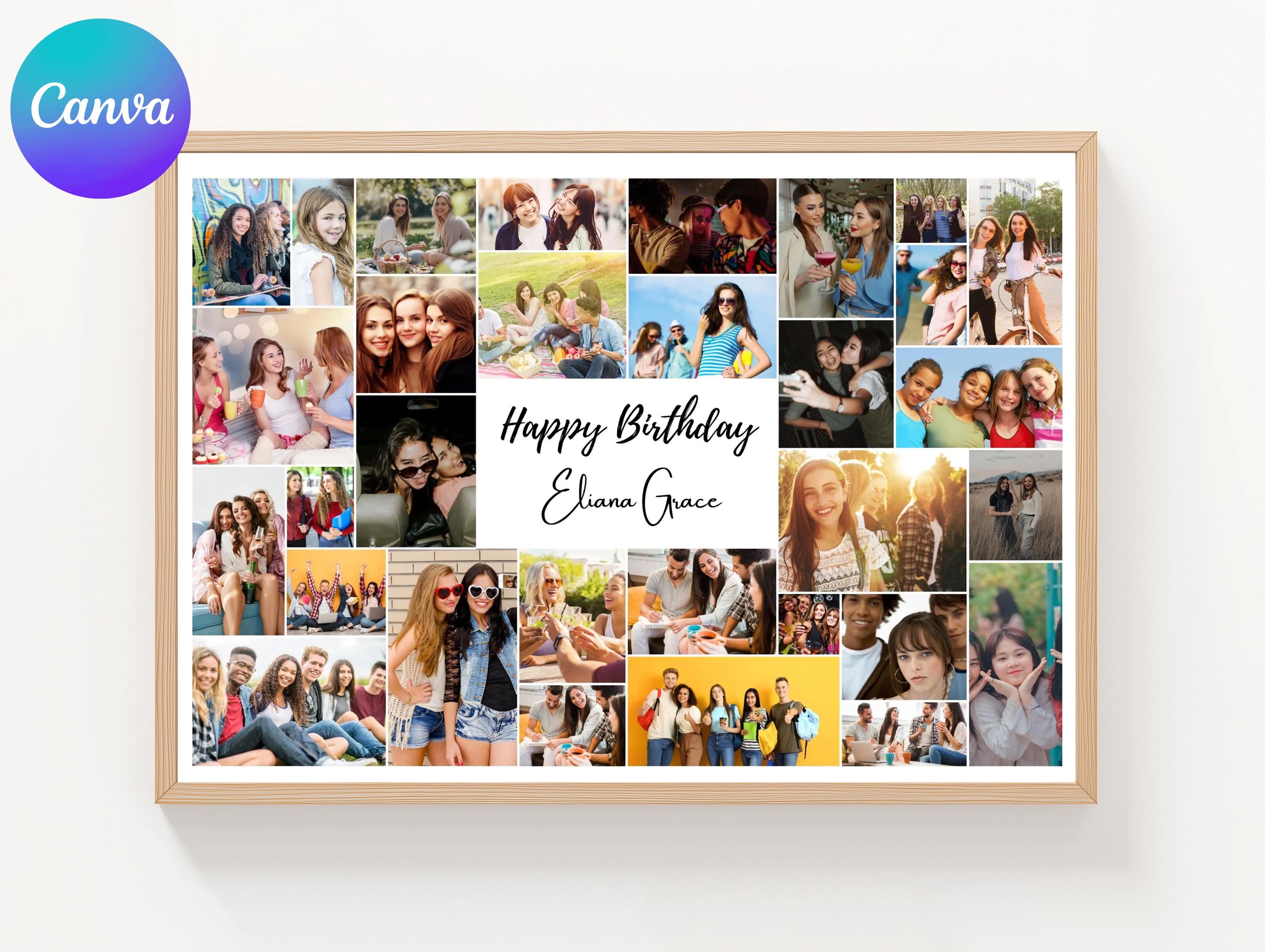 Personalized Birthday Photo Collage Template: Custom Canva Design