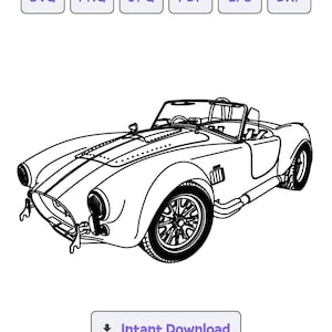 Shelby Cobra silhouet SVG, svg, auto dxf, eps, auto Cricut, clipart, auto silhouet snijden bestand, Instant Download