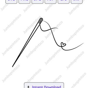 Sewing Needle Silhouette SVG, svg, dxf, Needle eps, Cricut, Clipart, Sewing Needle Silhouette Cut File, Instant Download