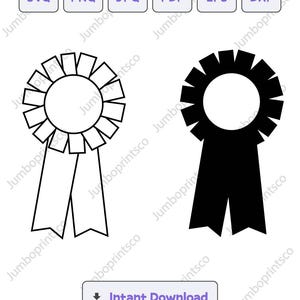 Rosette Silhouette SVG, svg, dxf, Rosette eps, Cricut, Clipart, Rosette Silhouette Cut File, Instant Download