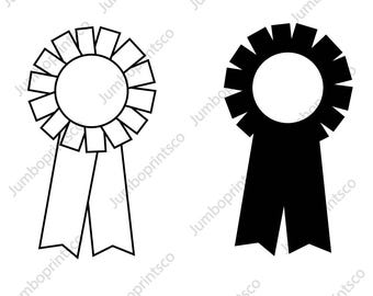 Rosette Silhouette Cut File, Cricut Clipart (Digital Download)
