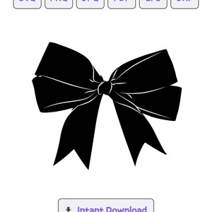 May include: A black silhouette of a bow with a large center knot and two long tails.