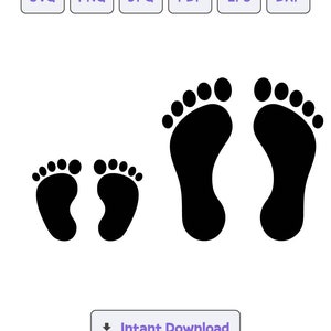 Footprints Silhouette SVG, svg, dxf, eps, Cricut, Baby footprint Clipart, Silhouette Cut File, Instant Download