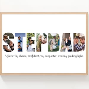 Personalized Stepdad Photo Art Print | Custom Father's Day Gift (Digital Download)