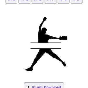 Fastpitch Softball Pitcher Monogram Silhouette SVG, svg, dxf, Softball Pitcher eps, Cricut, Clipart, Silhouette Cut File, Instant Download