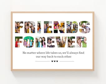 Personalized Photo Collage: Custom 'Friends Forever' Memorial Art (Digital Download